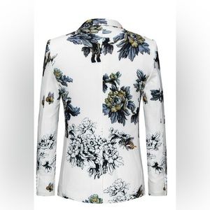 Mogu Men’s Slim Fit Floral Blazer Size 36